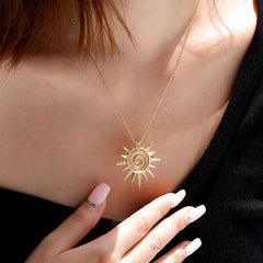 Spiral Clarity Sunburst Necklace