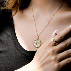 Rising Phoenix Flame Medallion Necklace