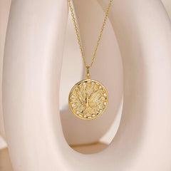 Rising Phoenix Flame Medallion Necklace