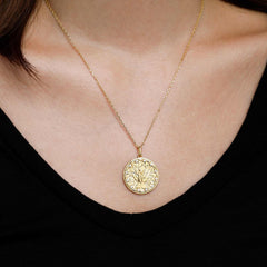 Rising Phoenix Flame Medallion Necklace