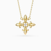 Divine Bloom Fleur-de-Lis Cross Necklace