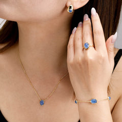 Seren Droplet Gemstone Station Bracelet