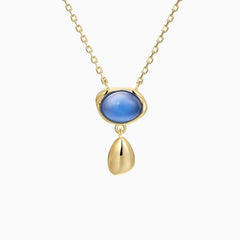 Seren Droplet Sculpted Gemstone Necklace