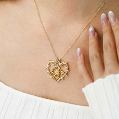 Sacred Bloom Poppy Love Birth Flower Necklace Set