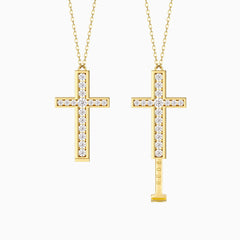 Anastasia Personalized Hidden Message Pavé Cross Necklace