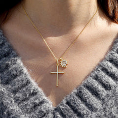 Radiant Light Cross Necklace