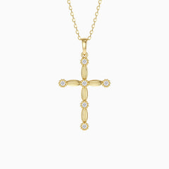 Lyra Bloom Cross Pendant Necklace