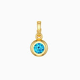 Bubble Knot March Birthstone Charm Pendant