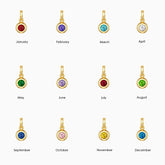 Bubble Knot Birthstone Charm Pendant