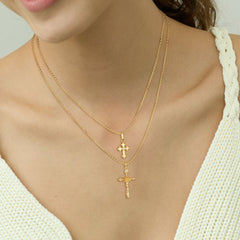 Floral Cross Charm Pendant