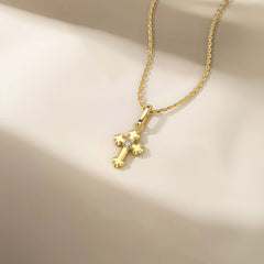 Floral Cross Charm Pendant