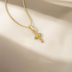 Rose Thorns Cross Charm Pendant