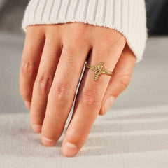 Devout Cross Stack Ring