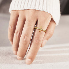 Cord X Cross Stackable Ring