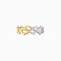 Two-Tone Thorns Statement Ring