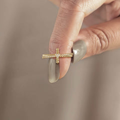 Cord Twist Crossover Ring