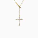 Pavé Cross Y Necklace