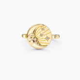 Kissing Moon and Star Signet Pinky Ring