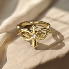 Fleur-de-Lis Ichthys Cross Statement Ring