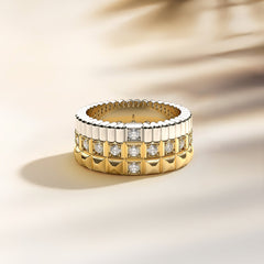 Eternal Unity Cross Two tones Stackable Ring Set