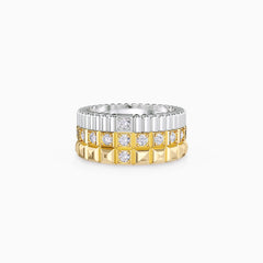 Eternal Unity Cross Two tones Stackable Ring Set