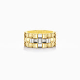 Dualtone Woven Cross Statement Ring