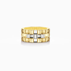 Dualtone Woven Cross Statement Ring