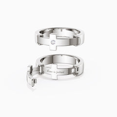 Personalized Eternal Love Cross Pave Promise Ring