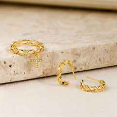 Ichthys Half Hoop Earrings