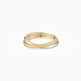 Two-Tone Wheat Interlocking Ring