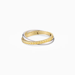 Two-Tone Wheat Interlocking Ring