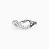 Personalized Pavé Wavy Enamel Statement Stacking Ring