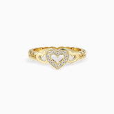 Personalized Braided Trinity Heart Ring