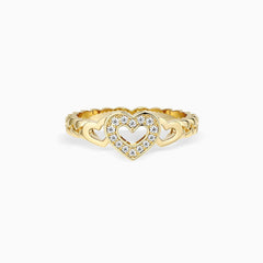 Personalized Braided Trinity Heart Ring