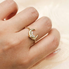 Moonlight Whispers Adjustable Chain Ring