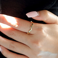 Elysian Wave Stacking Ring