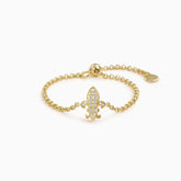 Divine Bloom Fleur-de-Lis Adjustable Chain Ring