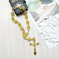 Golden Rose Beads Prayer a Decade Rosary Bracelet