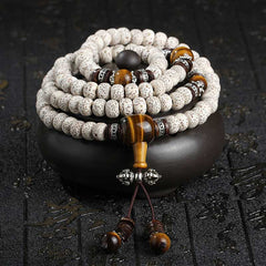 Faith Nova Handmade Tibetan Tiger Eye Bodhi Seed Peace Bracelet