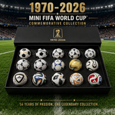1970–2026 Mini FIFA World Cup Commemorative Ball Collection – Soccer Ornament Gift Box Set