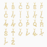 Bubble Initial Letter A-Z Pendant Necklace