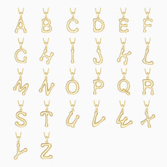 Bubble Initial Letter A-Z Pendant Necklace