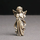 Retro Style Brass Stereoscopic Bronze Guardian Angel Desktop Decorations Ornament