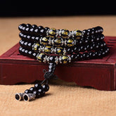 Faith Nova Black Obsidian Six True Words Protection Mala Bracelet