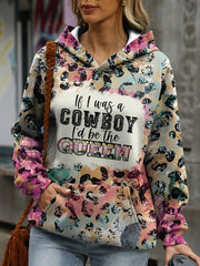 Women's Casual Fashion Hoodie - Cozy Polyester & Spandex Blend, Letter Print Pullover with Kangaroo Pocket for Fall/Winter