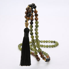 Faith Nova Tibetan Green Jasper Protection Mala Bracelet