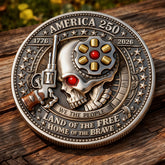 America 250th Anniversary Commemorative Badge Set – Patriotic Skull & Bald Eagle Freedom Medal (1776–2026) | United States 250 Years of Freedom Collectible Badge Set