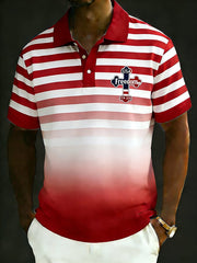 Men's Retro 250th Anniversary of the United States Print Independence Day Cross Print Polo Shirt