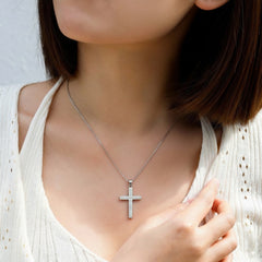 Patriotic Thin Blue Line Cross Necklace – Faith & Protection