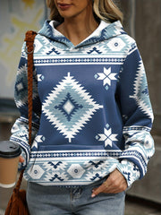 Graphic Print Kangaroo Pocket Hoodie, Casual Long Sleeve Hoodies Sweatshirt, Women's Clothing